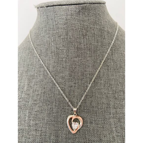 crystal heart pendant necklace - Picture 1 of 5